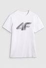 Koszulka Męska 4F T-shirt Z Nadrukiem Regular Biały 4FWMM00TTSHM2257