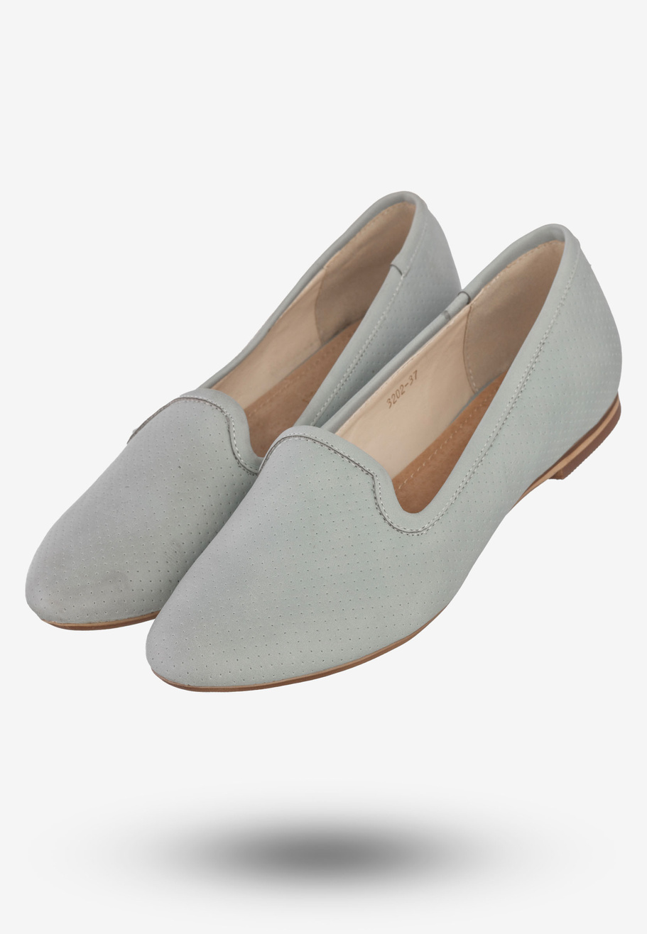 Baleriny Damskie Ekoskóra Półbuty Buty Eleganckie Sergio Leone Niebieskie 3202
