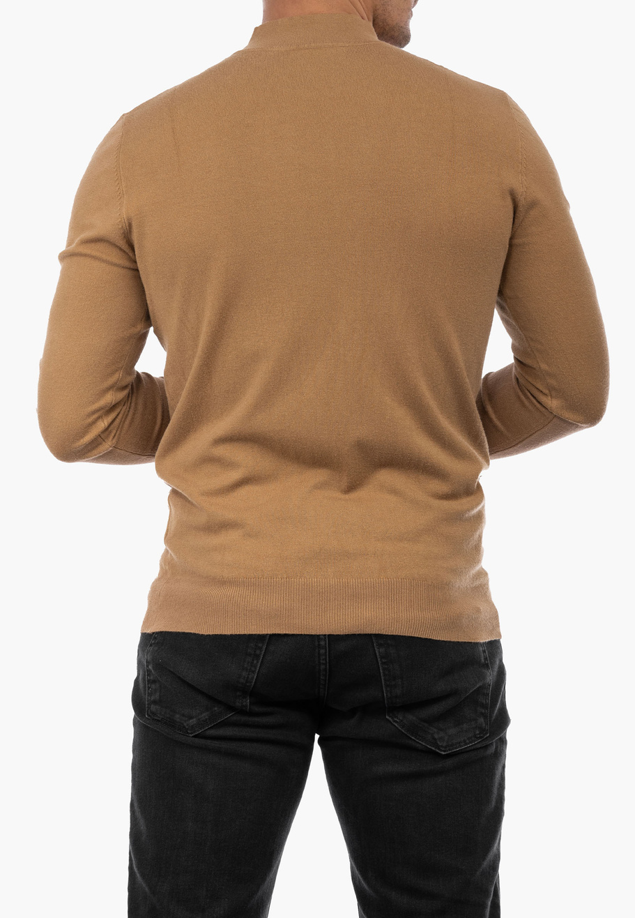 Półgolf Męski Elegancki Golf Klasyczny Camel PG-C-1-2024