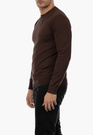 Sweter Męski Elegancki Klasyczny Basic Brązowy S-B-1-2024