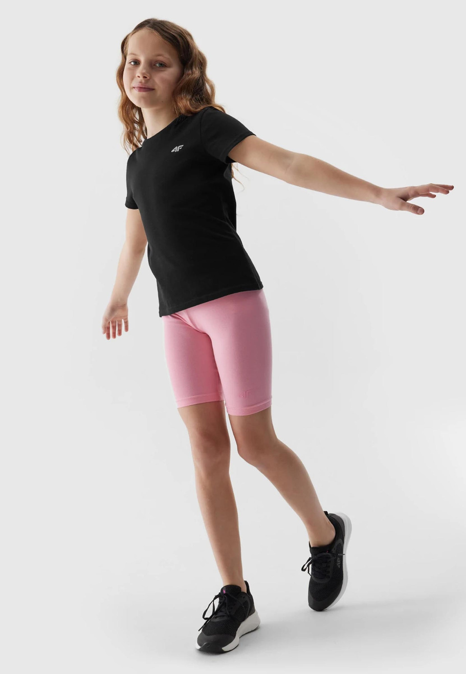 Legginsy Dziewczęce Kolarki 4F dzianinowe różowe 4FJWSS24TTIGF129