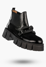 Botki Damskie Skórzane Na Platformie Wsuwane Buty Modne Ulmani 25930