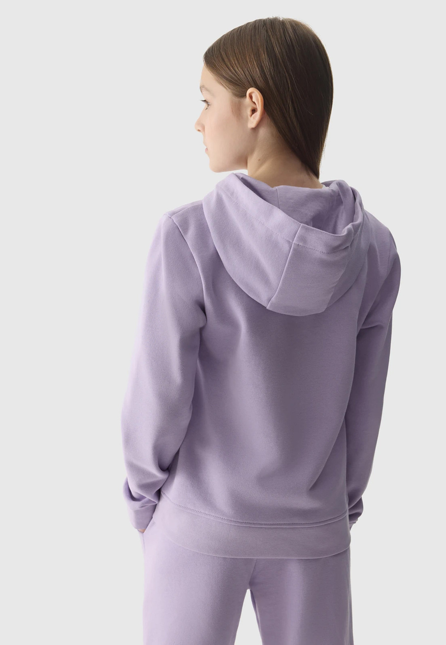 Bluza Dziewczęca 4F z kapturem fioletowa rozpinana TSWSF0919
