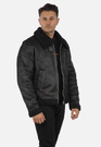 Kożuch Męski Kurtka Czarna Pilotka Slim Fit 15-K-2024