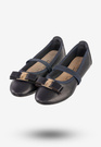 Baleriny Dziewczęce Ekoskóra Buty Eleganckie Z Kokardką Granatowe Footwear DD2035A
