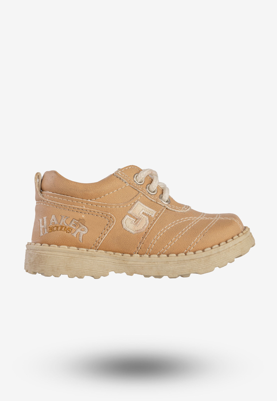 Półbuty Dziecięce Ekoskóra Buty Sznurowane Camel Haker FQ104-1