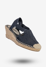 Espadryle Damskie BIG STAR Buty Na Koturnie Granatowe W274264