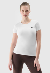 Koszulka Damska 4F Sportowy T-shirt Biały Slim Fit 4FWSS24TTSHF1161