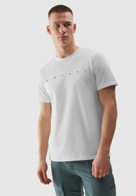 Koszulka Męska 4F Sportowy T-shirt Biały Regular TTSHM1283