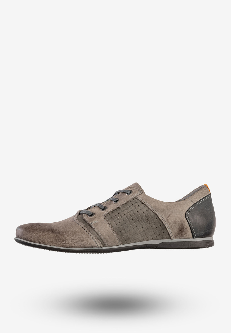 Półbuty Wizytowe Męskie Skórzane Buty Eleganckie Popiel Rosetti 346