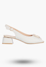 Sandały Damskie Ekoskóra Buty Na Klocku Niskie Eleganckie Białe 26-12813WH