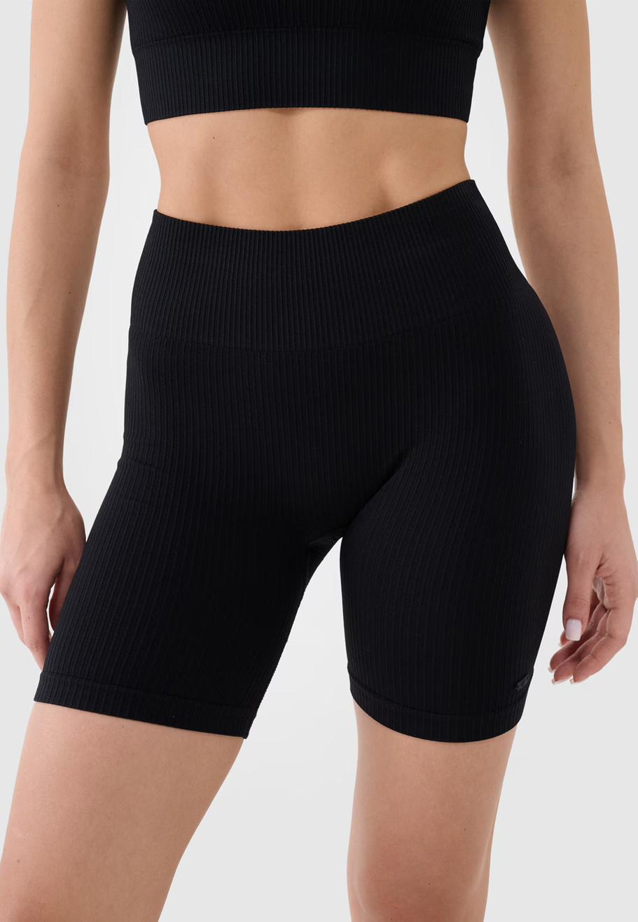 Kolarki Damskie 4F Sportowe Legginsy Spodenki Krótkie Treningowe Czarne 4FWSS25TFSTF014