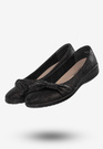 Baleriny Damskie Buty Ze Skóry Naturalnej Czarne Aloeloe Y224001