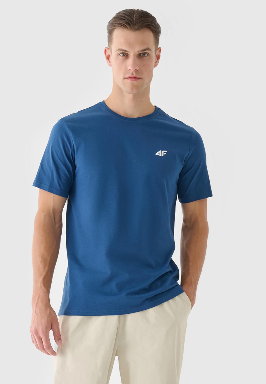 Koszulka Męska 4F Niebieski Sportowy T-shirt Regular 4FWSS24TTSHM1887