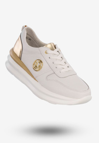 Buty Sportowe Damskie Półbuty Skórzane Na Wiosnę Lato Białe DP3505/22 WH