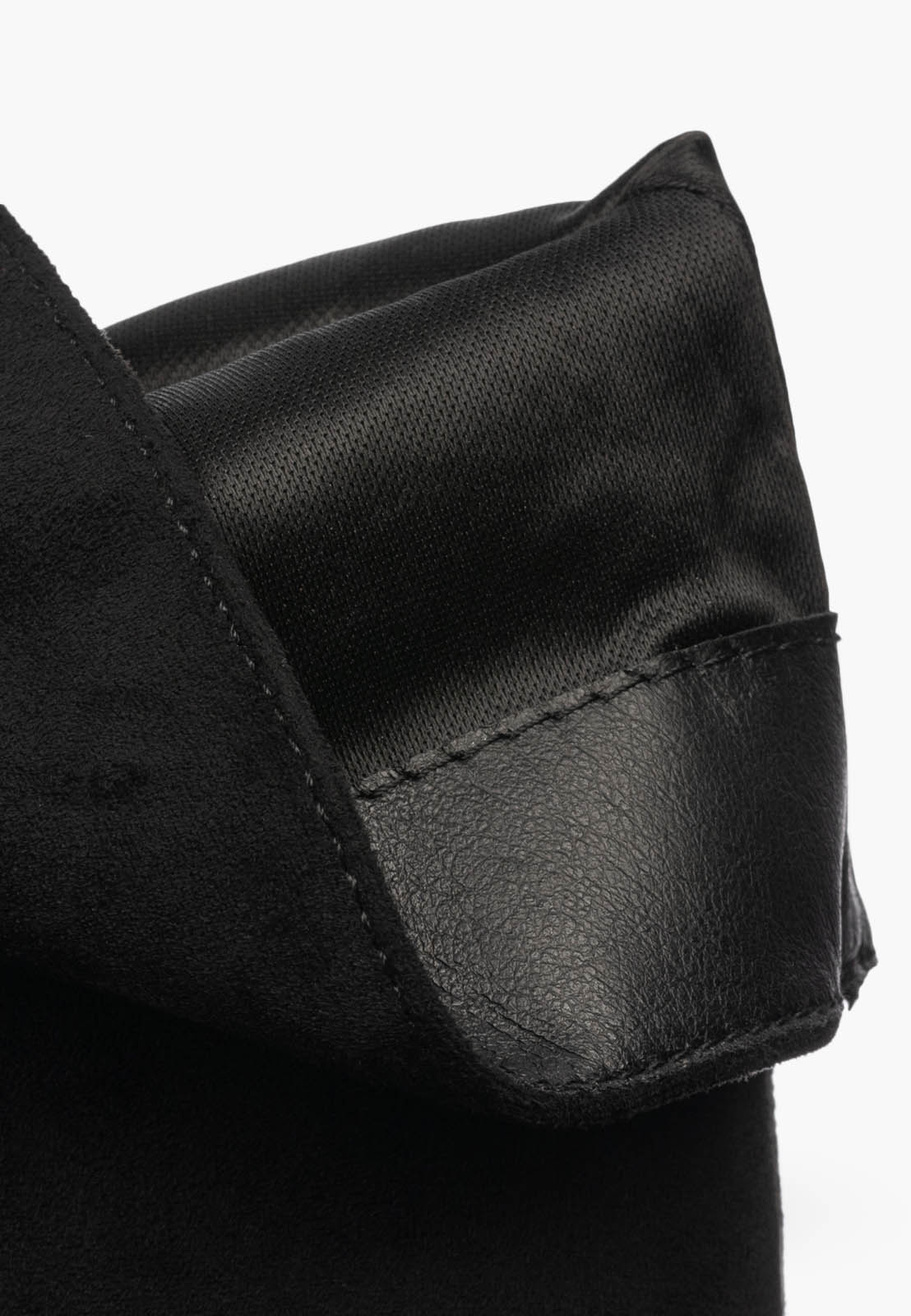Botki Damskie Buty Na Zimę Eleganckie Stylowe Wsuwane Czarne