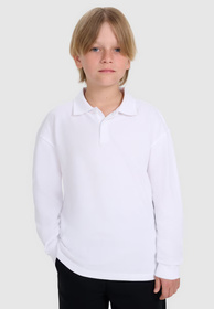 Longsleeve Chłopięcy 4F Regular Bluzka z kołnierzykiem Biała 4FJWAW25TLONM483