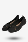 Baleriny Damskie Buty Z Kokardką Płaski Obcas Czarne Bella Paris CB130