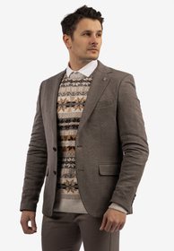 Marynarka Męska Brązowa Elegancka w Kratę RIBAS 3029
