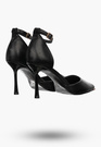 Szpilki Damskie Ekoskóra Buty Na Szpilce Z Paskiem Eleganckie Czarne