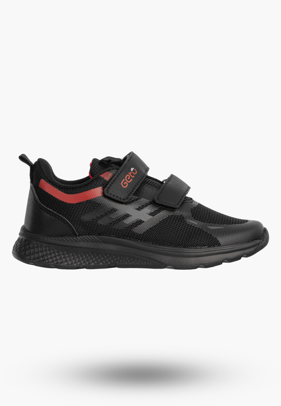 Buty Chłopięce Sneakersy Na Rzepy Sportowe Materiałowe Czarne A-521