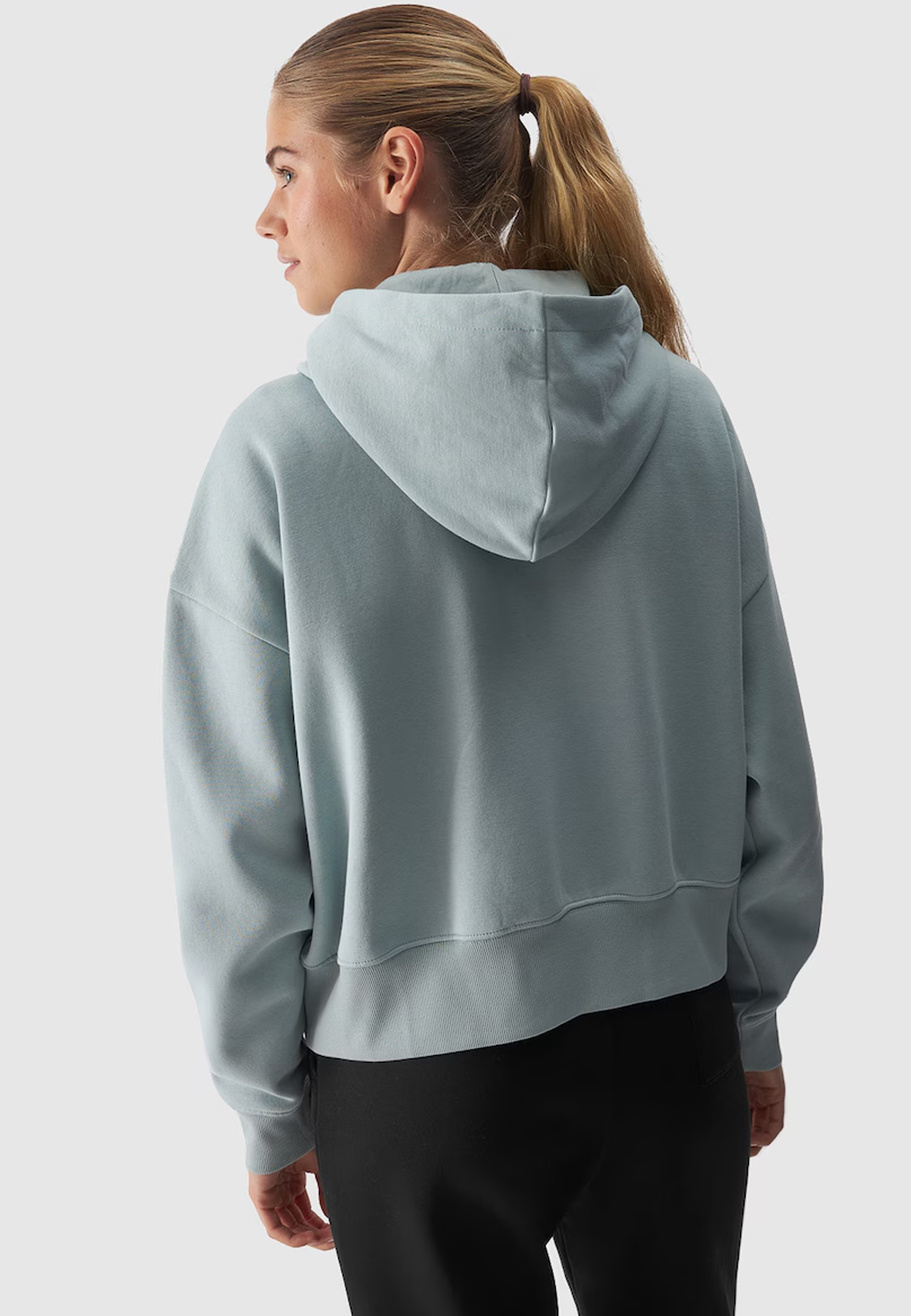 Bluza Damska 4F Sportowa Dresowa Rozpinana Ocieplana Z Kapturem Miętowa 4FWAW24TSWSF1306