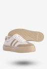 Sneakersy Damskie Skórzane Na Platformie Buty Sportowe Białe Filippo DP6841/25WH BE