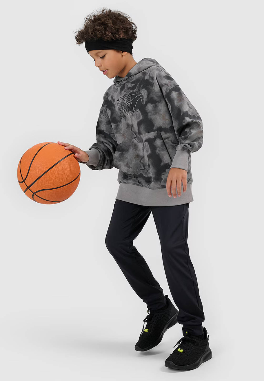 Bluza Sportowa Chłopięca 4F z Kapturem Kangurka Luźna Szara 4FJWSS26TSWSM2321