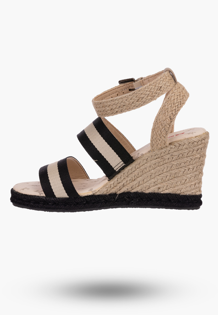 Sandały na koturnie Big Star Czarne Buty Damskie LL274884