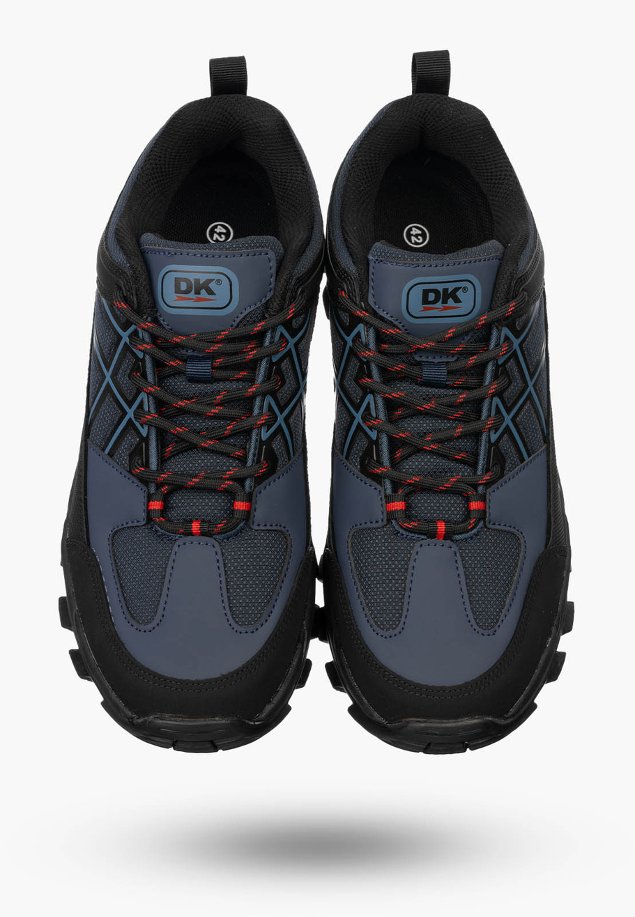 Buty Trekkingowe Męskie DK Sportowe Sznurowane Terenowe Granatowe