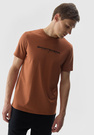 Koszulka Męska 4F Sportowy T-shirt Brązowy Regular TTSHM1156