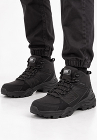 Buty Trekkingowe Męskie DK Softshell Sportowe Wysokie Terenowe Czarne