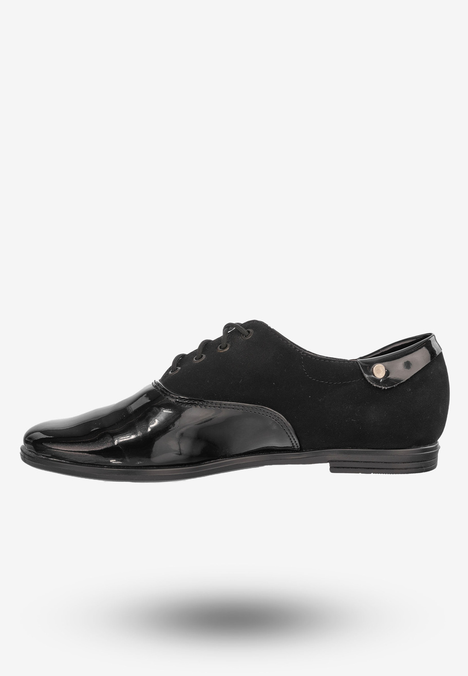 Półbuty Damskie Buty Eleganckie Ze Skóry Ekologicznej Czarne 126/250