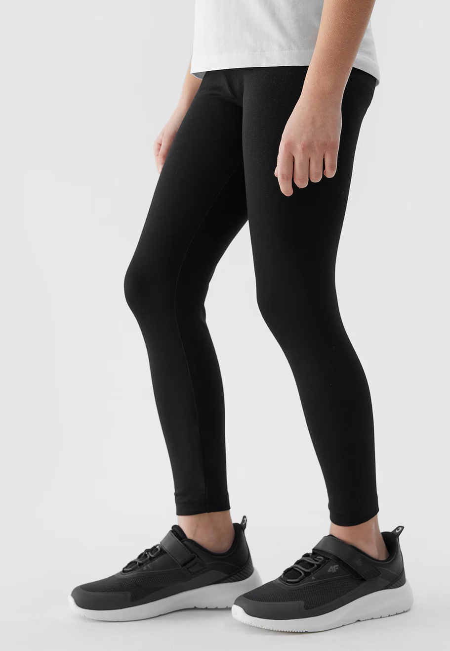 Legginsy Dziewczęce Spodnie 4F dzianinowe czarne 4FJWSS24TTIGF130