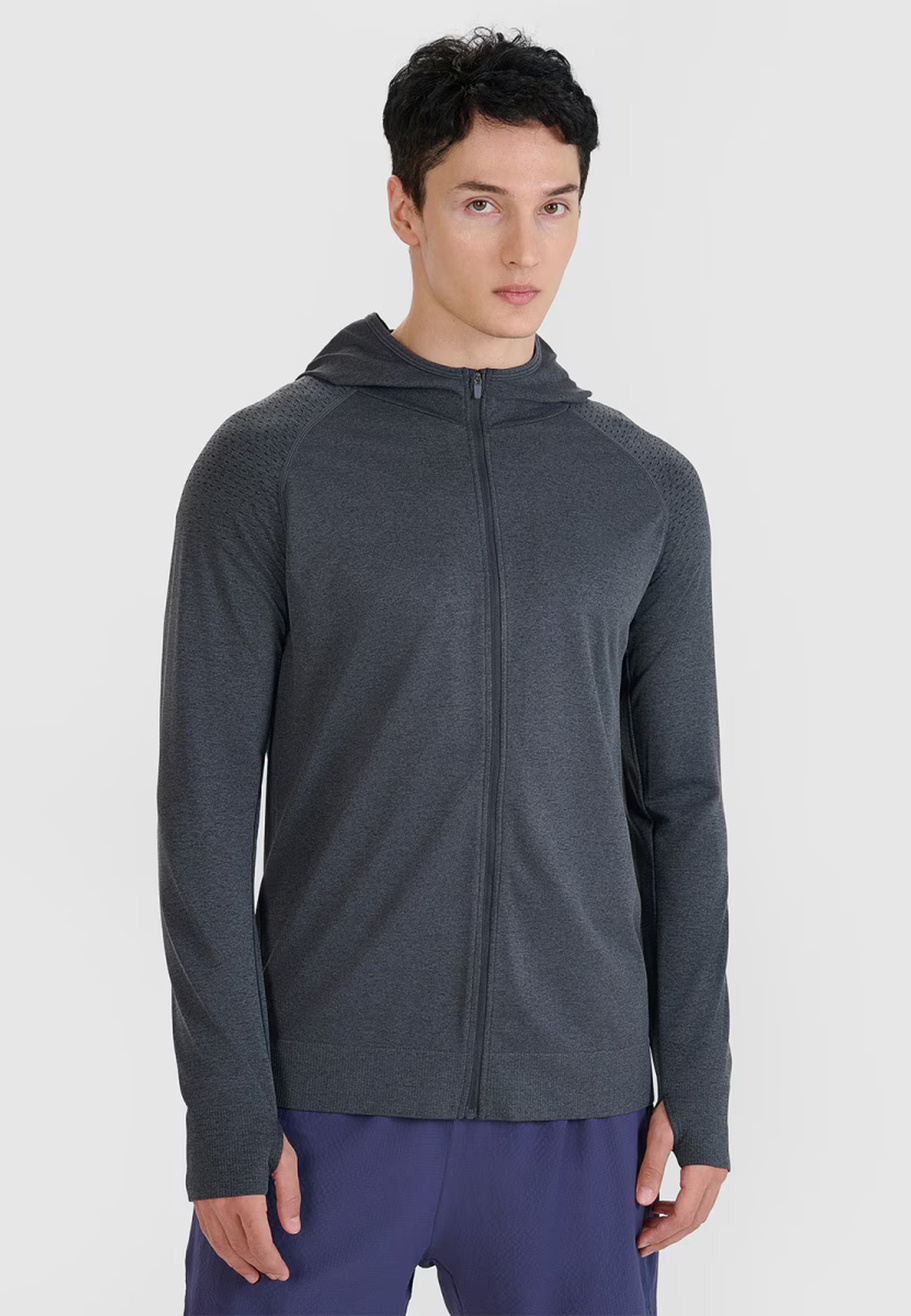 Bluza Męska 4F Sportowa Rozpinana Z Kapturem Szybkoschnąca Szara 4FWSS25TFSWM544