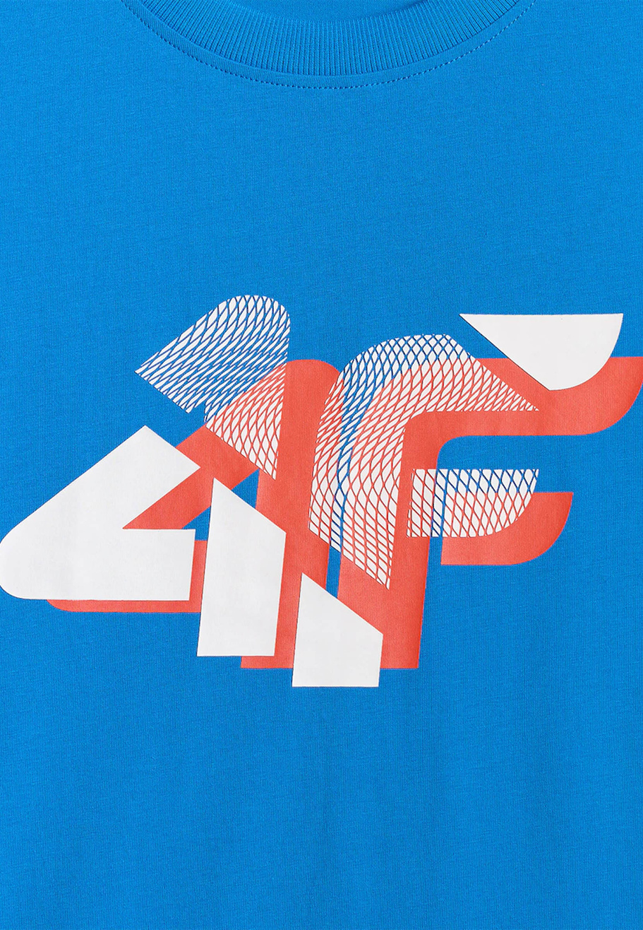 Koszulka Męska 4F Sportowa Bawełniana T-Shirt Regular Niebieski 4FWSS26TTSHM2667