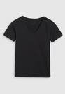 T-Shirt Damski 4F Slim Fit Koszulka z krótkim rękawem Czarna 4FWSS25TTSHF1990
