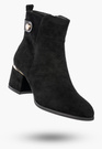 Botki Damskie Eleganckie Buty Na Obcasie Zimowe Ocieplane Czarne