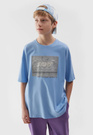 Koszulka Chłopięca 4F T-shirt Niebieski z nadrukiem 4FJRSS24TTSHM1644