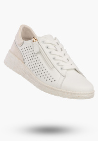 Sneakersy Damskie Skórzane Buty Na Platformie Półbuty Białe Jezzi 26PB18-137