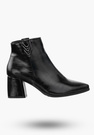 Buty Damskie Botki Ocieplane Ekoskóra Czarne Na Klocku Na Zimę RMR2025-4