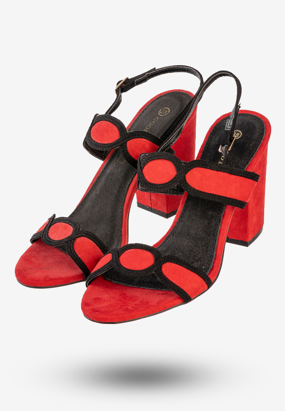 Sandały Damskie Buty Na Słupku Na Wiosnę Lato Goodin Czerwone GD-5507