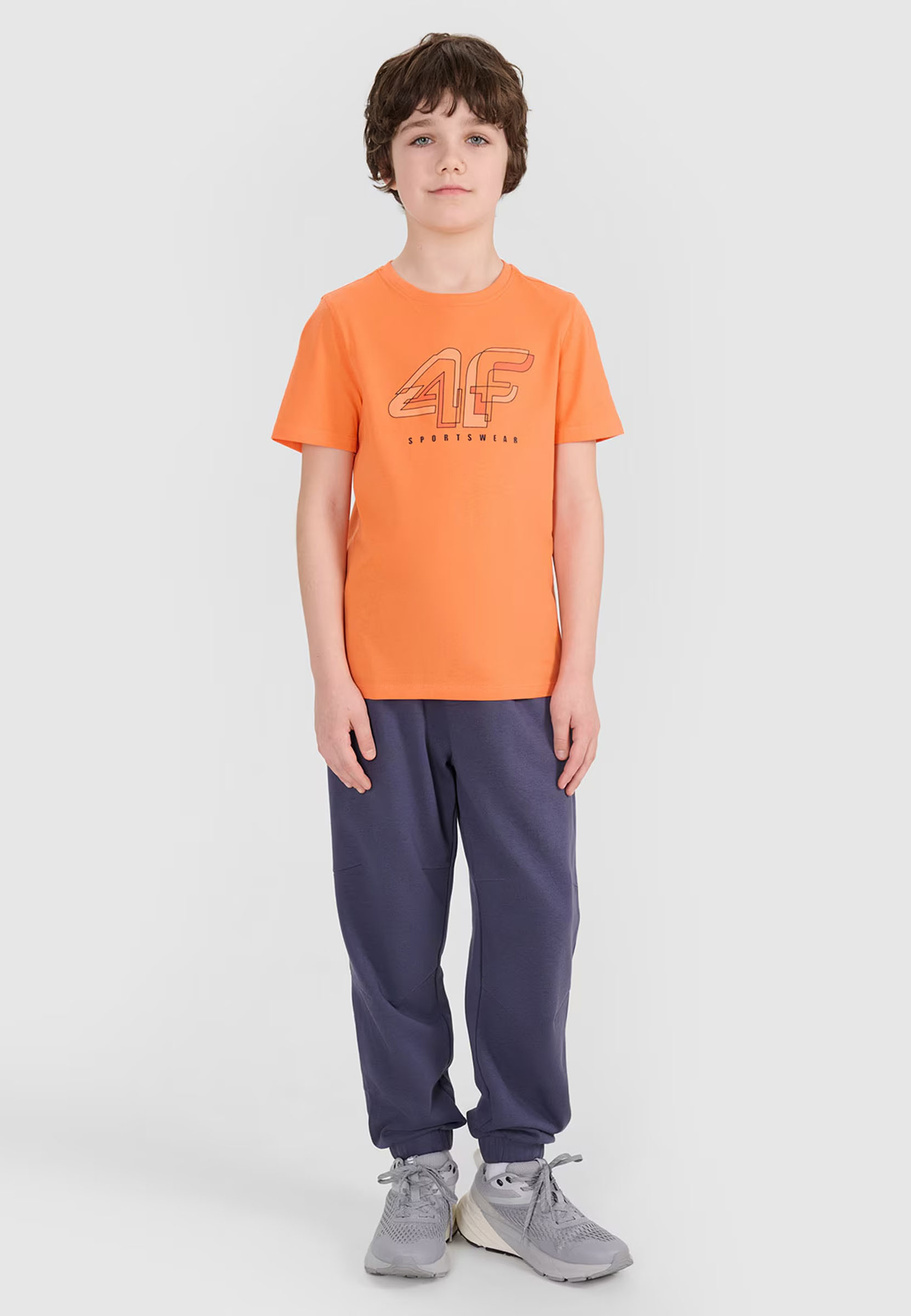 Koszulka Chłopięca 4F T-shirt Pomarańczowa 4FJRSS24TTSHM2219