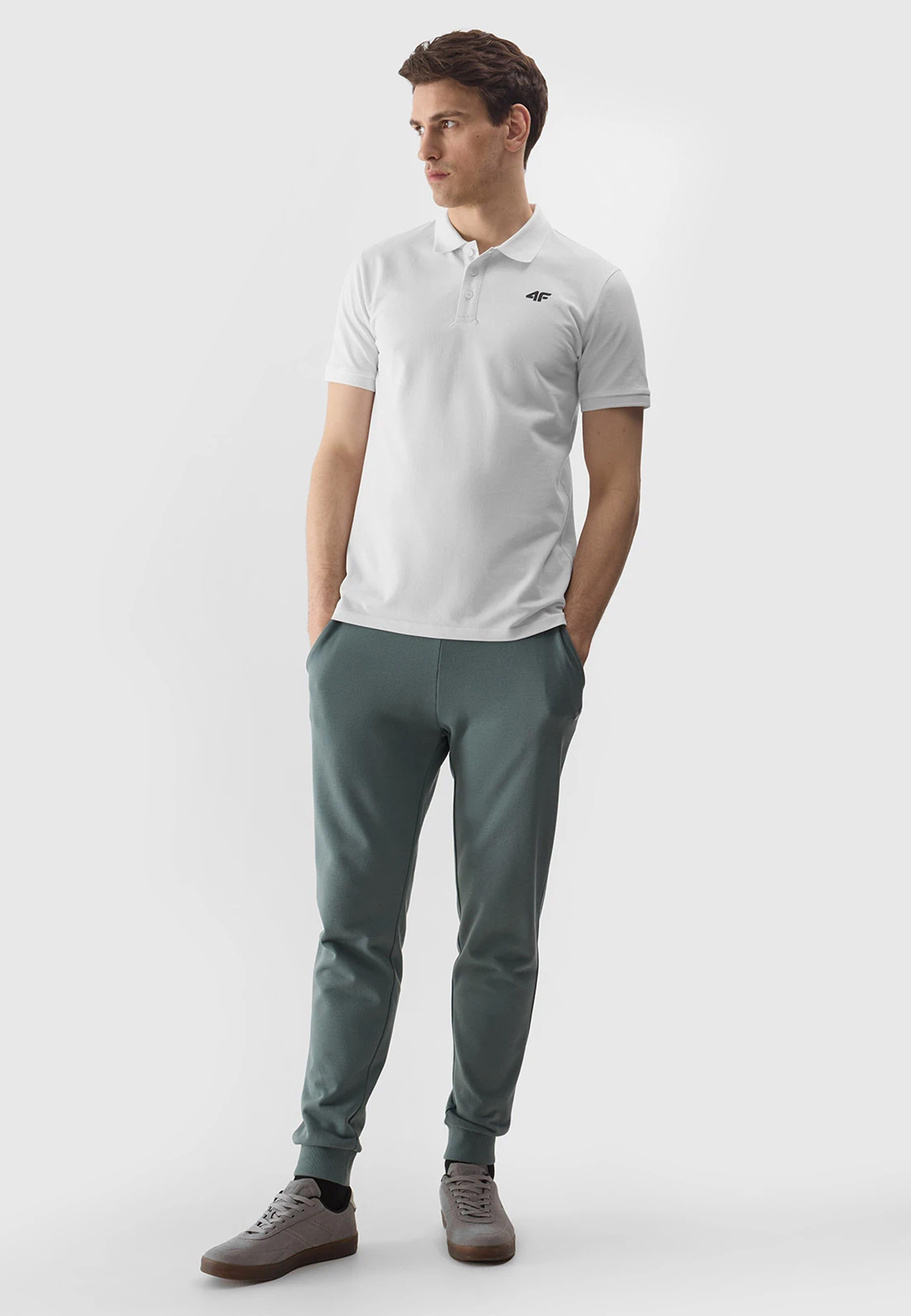 Koszulka Polo Biała 4F Sportowy T-shirt z kołnierzykiem Regular TPTSM130