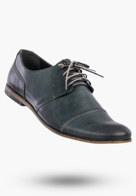 Półbuty Wizytowe Męskie Skórzane Buty Eleganckie Klasyczne Granatowe EDEK