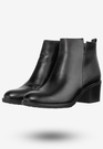 Botki Damskie Ekoskóra Buty Eleganckie Na Klocku Jezzi Czarne