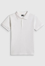 Koszulka Chłopięca 4F T-shirt Polo Z Kołnierzem Biały 4FJWSS26TPTSM662