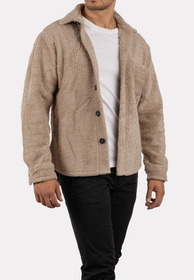 Kurtka Męska Bluza rozpinana Beżowa Oversize Modna K-11-2024
