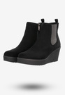 Botki Damskie Buty Na Koturnie Eleganckie Na Zimę Czarne 48451