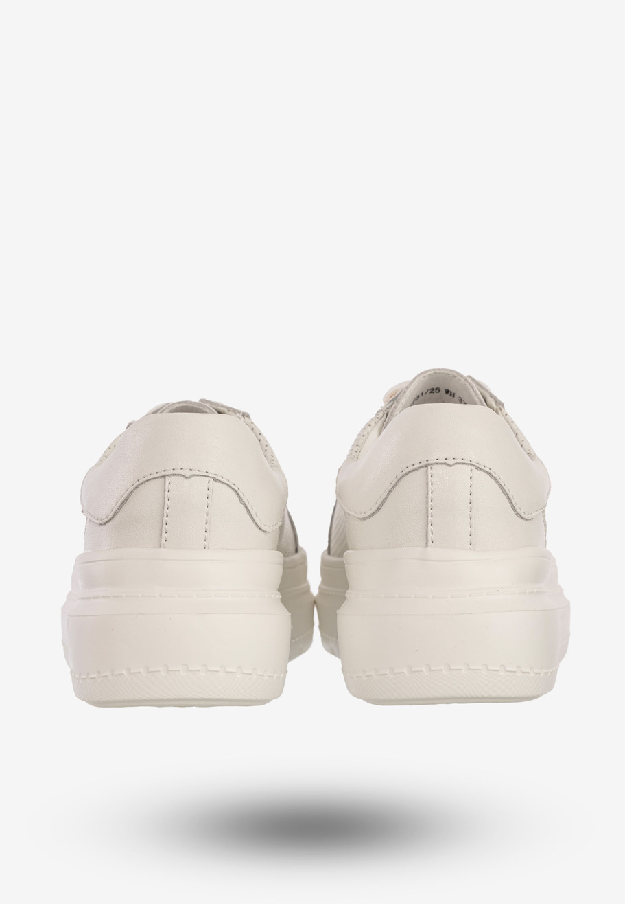 Sneakersy Damskie Skórzane Buty Na Platformie Półbuty Białe Filippo